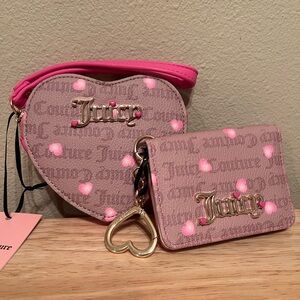 Juicy Couture Heart Wristlet and Card Holder Set